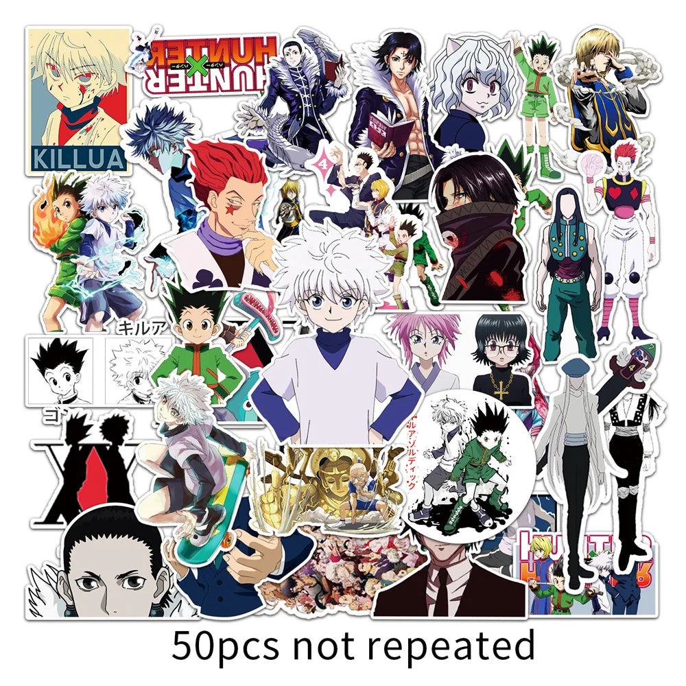 50pcs New Animation Cartoon Hunter Graffiti Suitcase Notebook Waterproof Sticker