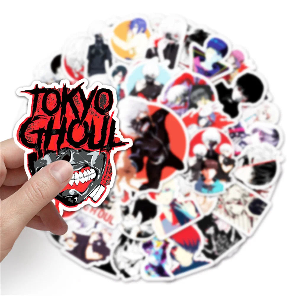 50PCS Anime Tokyo Ghoul Sticker Cool Guitar Skateboard Luggage Notebook Waterproof Helmet Graffiti Sticker