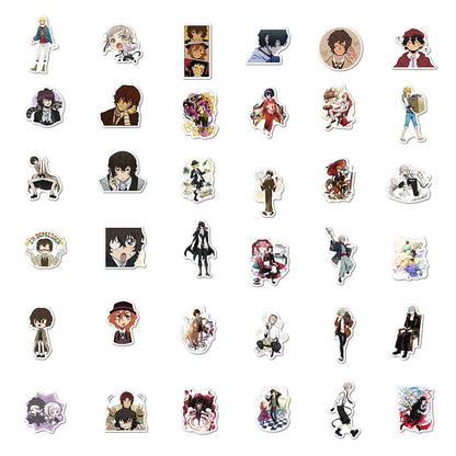 50PCS Japan Anime Bungou Stray Dog Skateboard Notebook Graffiti Luggage Waterproof Stickers Children's Toys