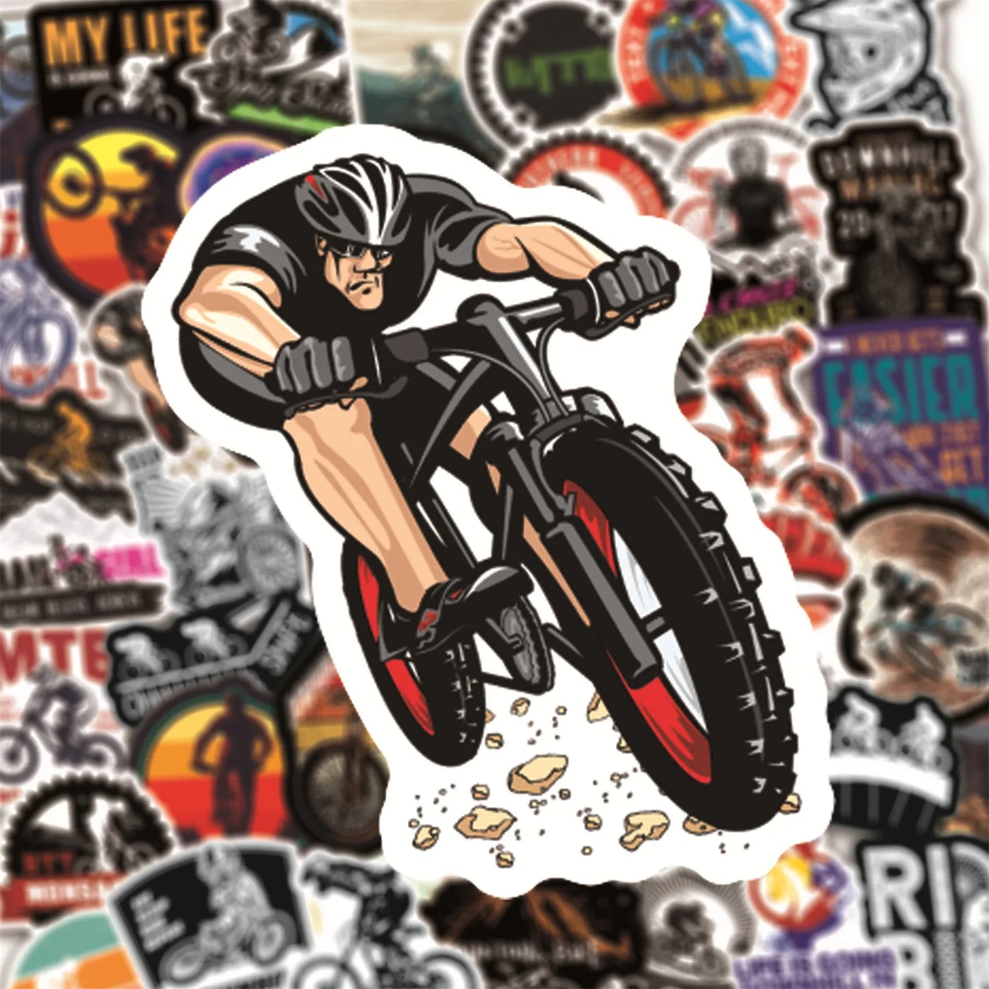 50PCS Mountain Bike Graffiti Sticker Trolley Case Bike Scooter Water Cup Waterproof Sticker