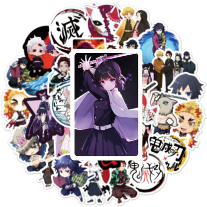 50PCS Anime Ghost Slayer Graffiti Helmet Sticker Notebook Guitar Skateboard Mobile Toy Cartoon PVC Sticker
