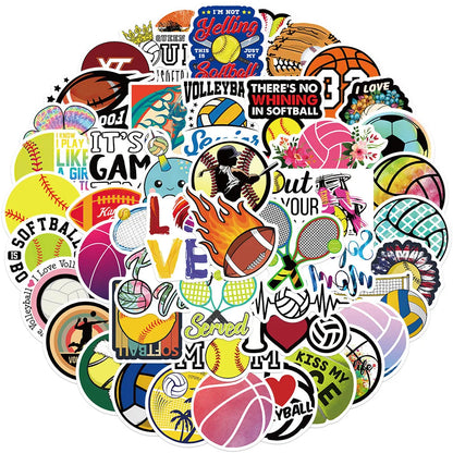 50PCS Cartoon Ball Games Collection Graffiti Waterproof Sticker Trunk Guitar Refrigerator Car  WaterCup