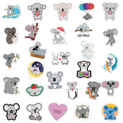 50PCS Cute Animal Koala Graffiti Sticker Waterproof Luggage Compartment Notebook Scooter Water Cup Sticker Custom