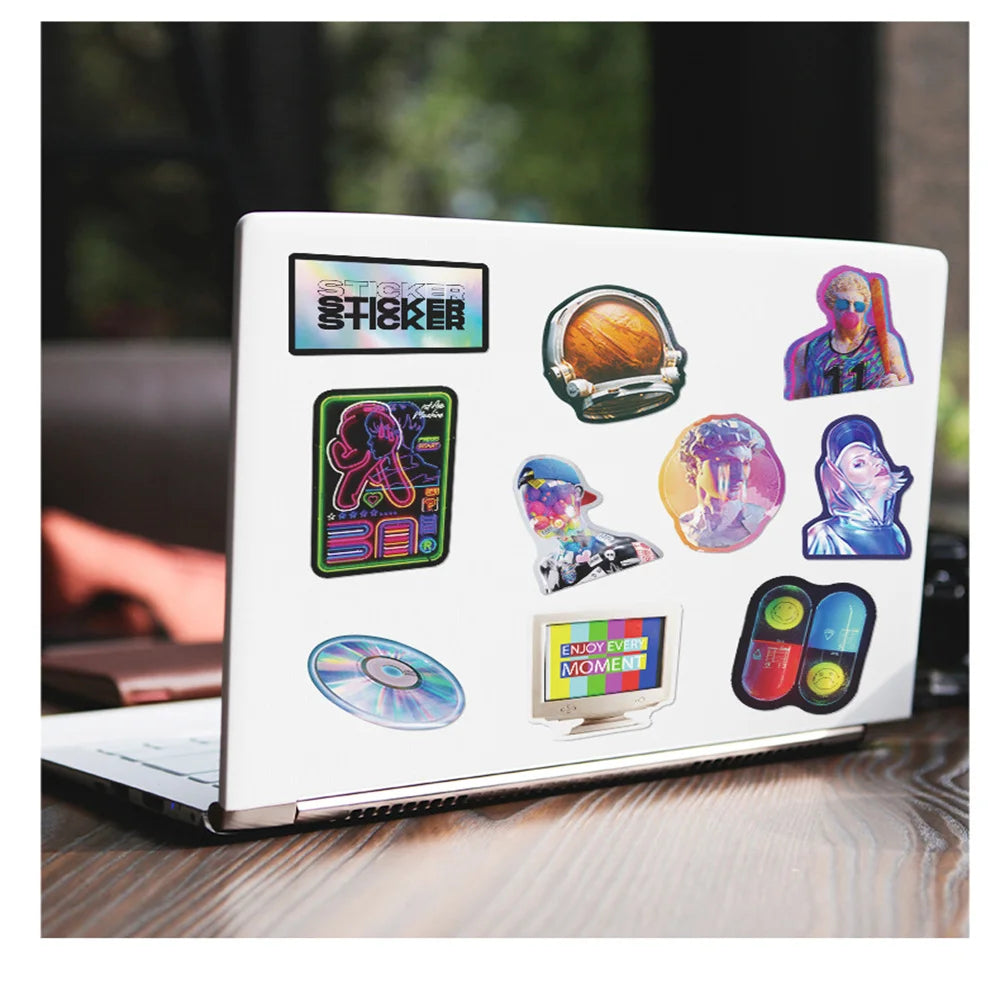 50PCS Colorful Laser Punk Graffiti Character DIY Mobile Phone Scrapbook Laptop Luggage Skateboard Guitar Sticker