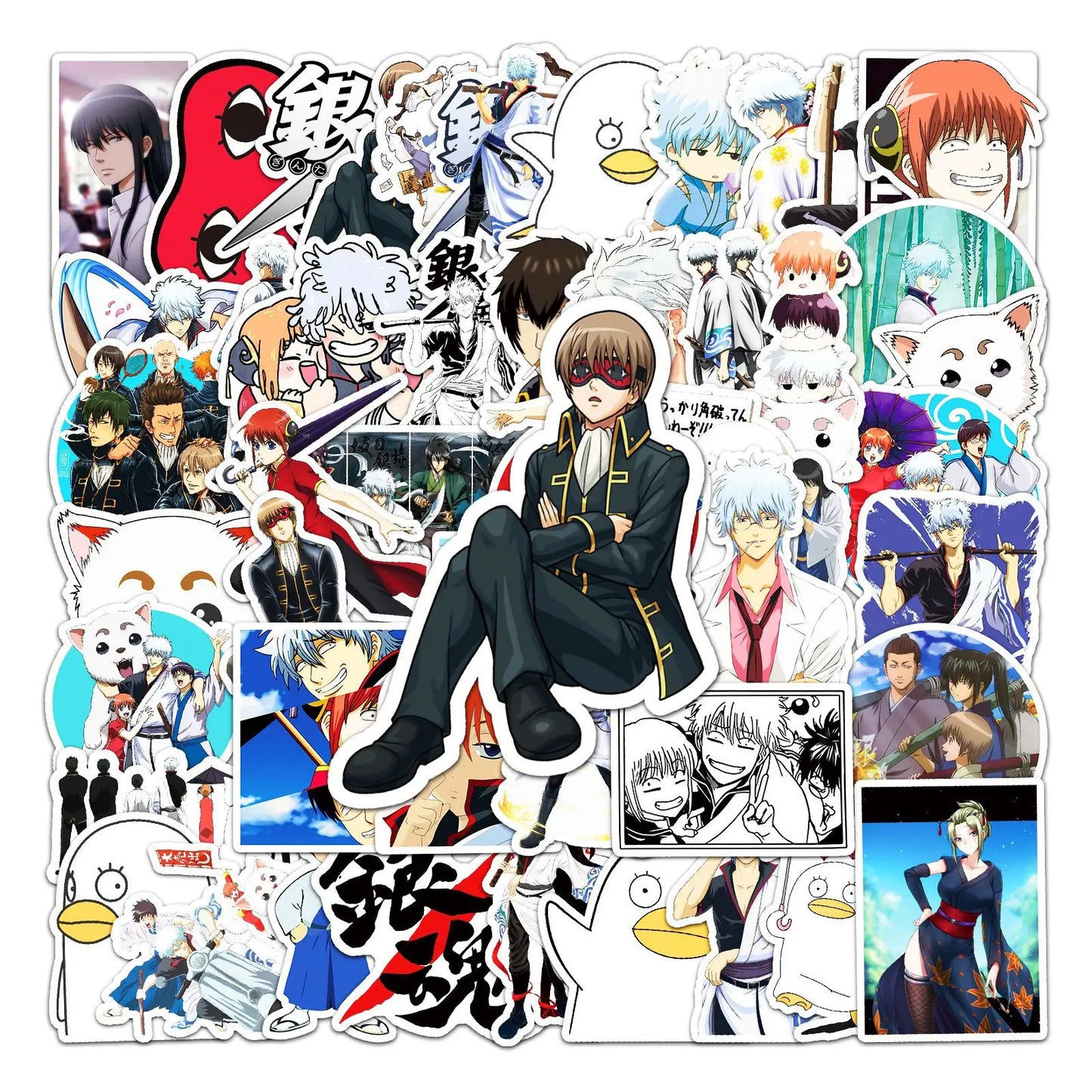 50pcs Japanese Animation Silver Soul Graffiti Sticker DIY Suitcase Notebook Guitar Star Sticker Waterproof