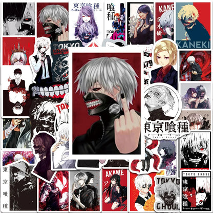 50PCS Anime Tokyo Ghoul Graffiti Decoration Cool Guitar Skateboard Luggage Notebook Waterproof Helmet Toy Sticker
