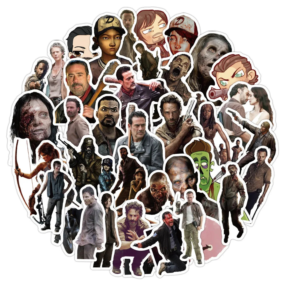50PCS Walking Dead American Drama Personality Trend Decoration Graffiti Waterproof Sticker Notebook Refrigerator