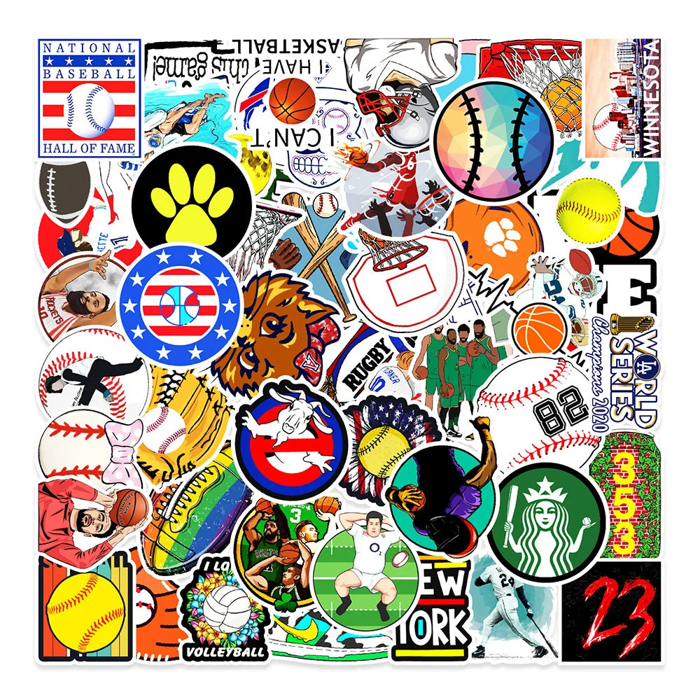 50PCS New Sports Collection Graffiti Stickers Car Trunk Phone Waterproof Stickers Graffiti Decoration Wholesale