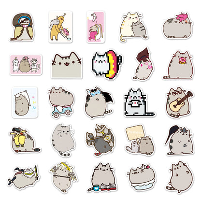 50PCS Anime Cartoon Punk Cat Cute Graffiti Luggage Laptop Motorcycle Mobile Phone Water Cup F Waterproof Sticker