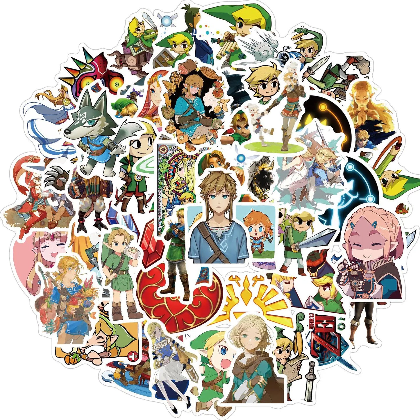 50PCS Zelda Legend Graffiti Waterproof Sticker Suitcase Notebook Mobile Phone Refrigerator Children's Skateboard