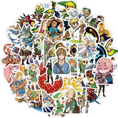 50PCS Zelda Legend Graffiti Waterproof Sticker Suitcase Notebook Mobile Phone Refrigerator Children's Skateboard