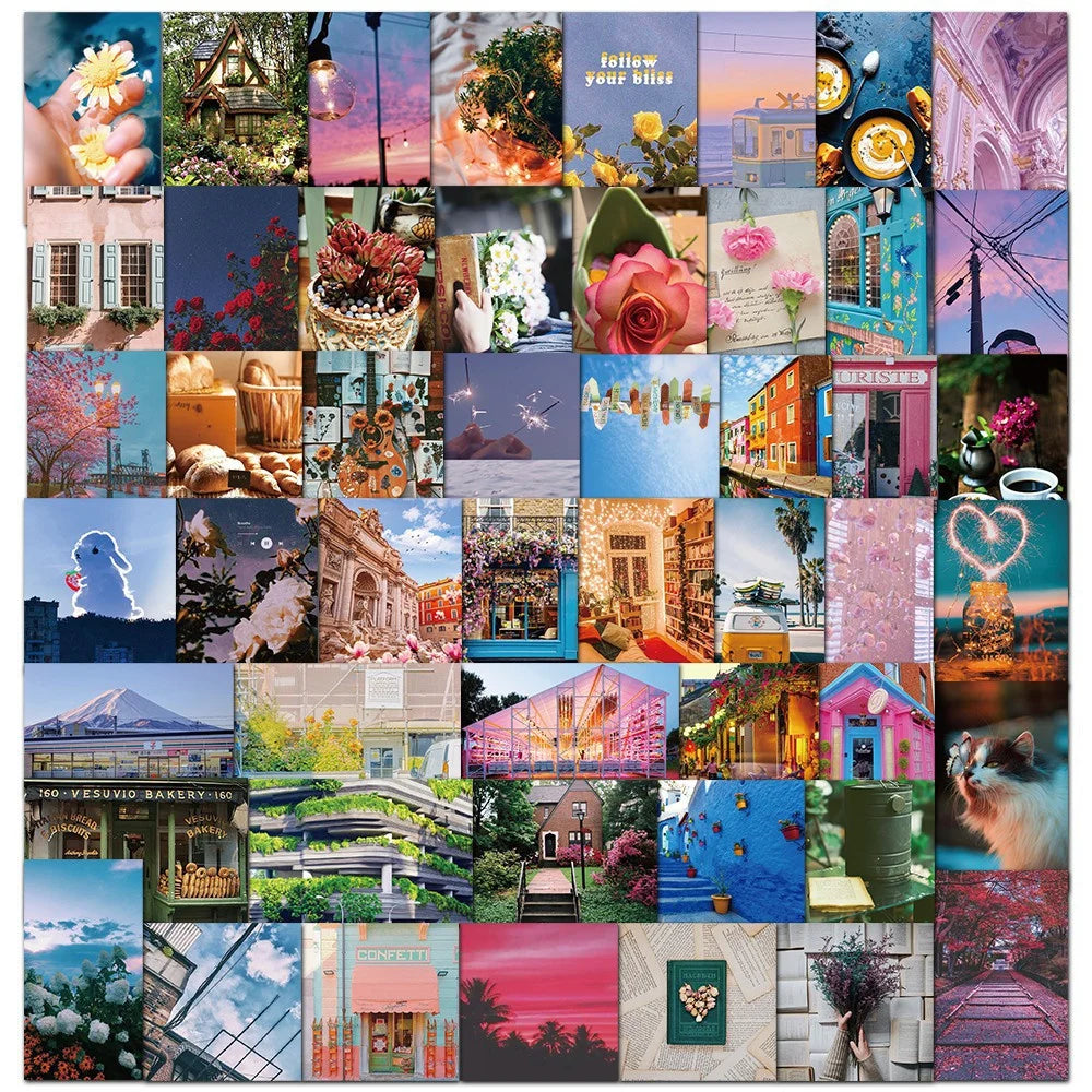 50PCS Daily Aesthetic Art Lens Graffiti Stickers Luggage Laptop Mobile Phone Refrigerator Hand Account Stickers