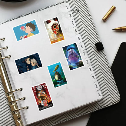 50PCS Animated Hayao Miyazaki Graffiti Notebook Mobile Phone Case Motorcycle Luggage Toy Cartoon Cute Sticker
