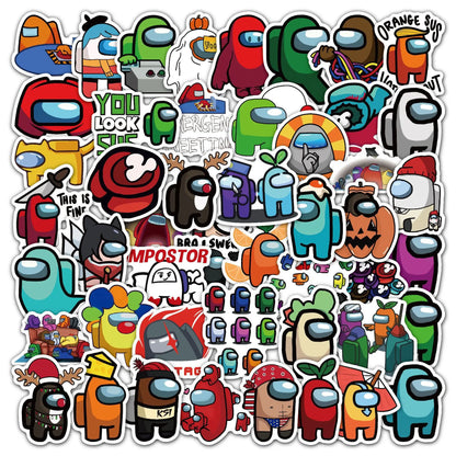 50pcs Animation Among Us Graffiti Waterproof Sticker Mobile Phone Case Guitar Notebook Refrigerator Water Cup