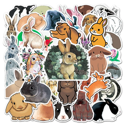 50PCS New Cute Rabbit Ins Wind Cartoon Personality Graffiti Decoration Luggage Refrigerator Waterproof Stickers
