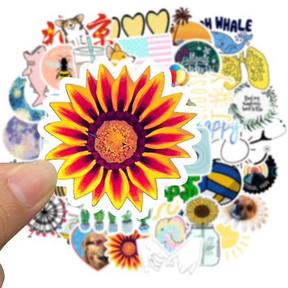 50PCS Aesthetic Sanitization Stickers - Cuteness Decontamination Decals for Overstimulation Management, Sensory Purification Journals & Digital Detox Visualization