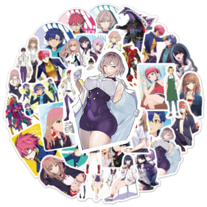50PCS cartoon animation cute character decorative style graffiti stickers, personalized, fashionable and creative trend DIY exquisite decorative decal cups, helmets, skateboard popular sticker toys
