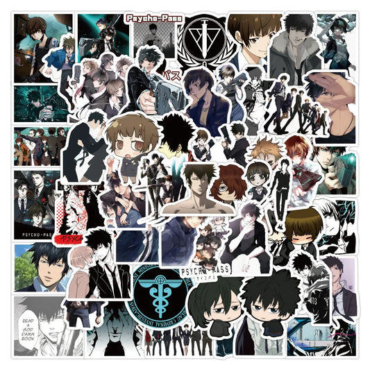50PCS New Japanese Anime Psychographer Graffiti Stickers Car Trunk Water Cup Refrigerator Sticker