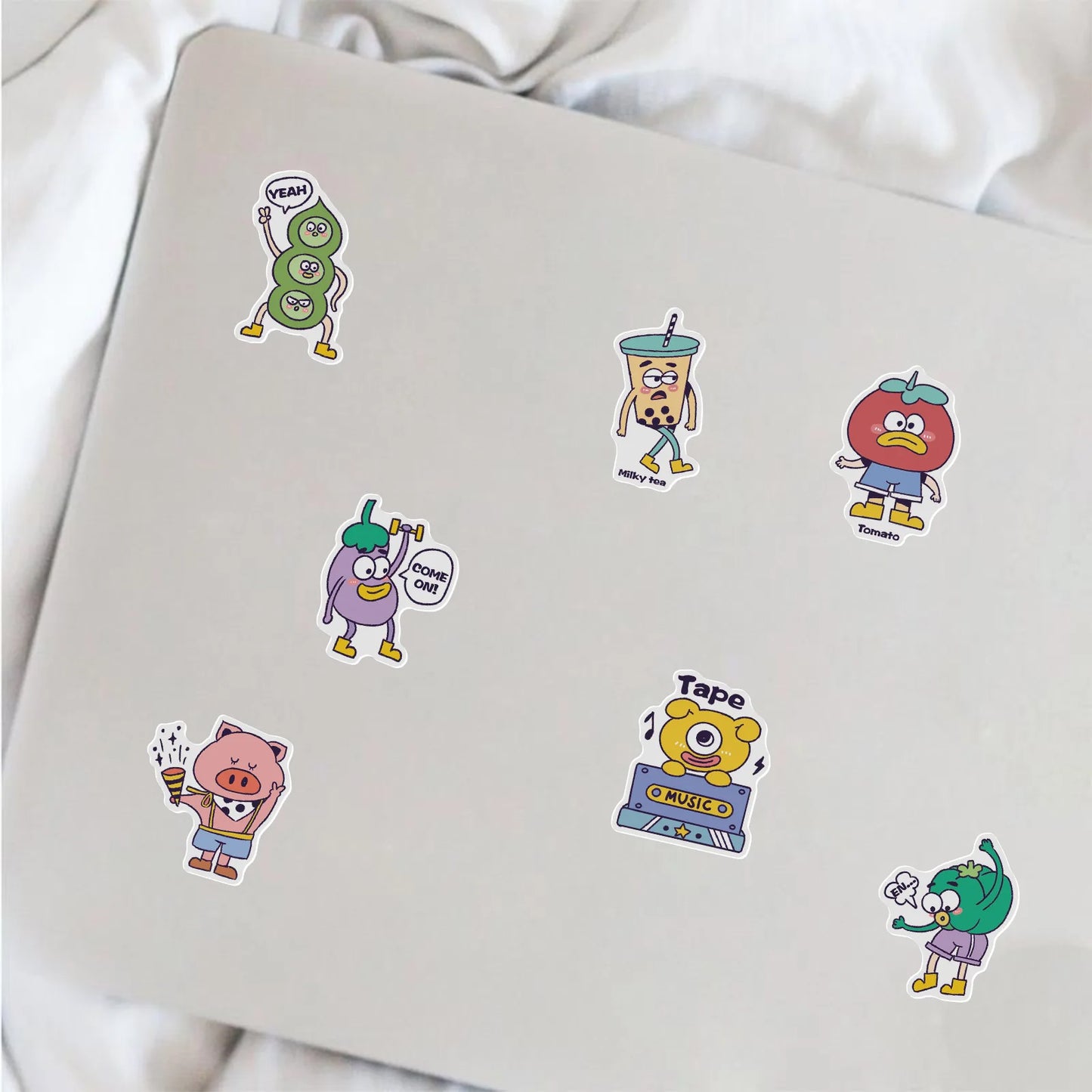 50PCS of cute cartoon monster decorative style graffiti stickers, personalized, fashionable and creative DIY exquisite decorative decal cups, helmets, skateboard popular sticker toys