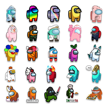 50PCS Among US Literature and Art Graffiti Waterproof Sticker Suitcase Notebook Refrigerator Skateboard Water Cup