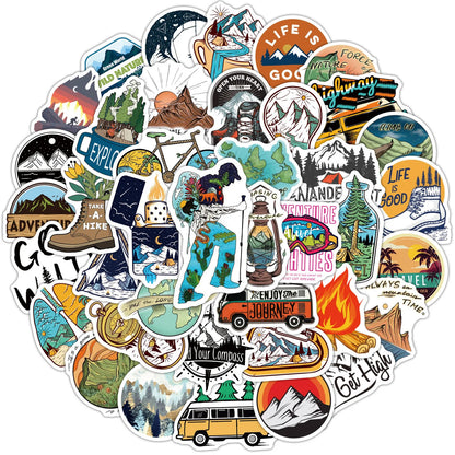 50PCS Outdoor Summer Cartoon Graffiti Stickers Trolley Case Bike Scooter Water Cup Waterproof Sticker