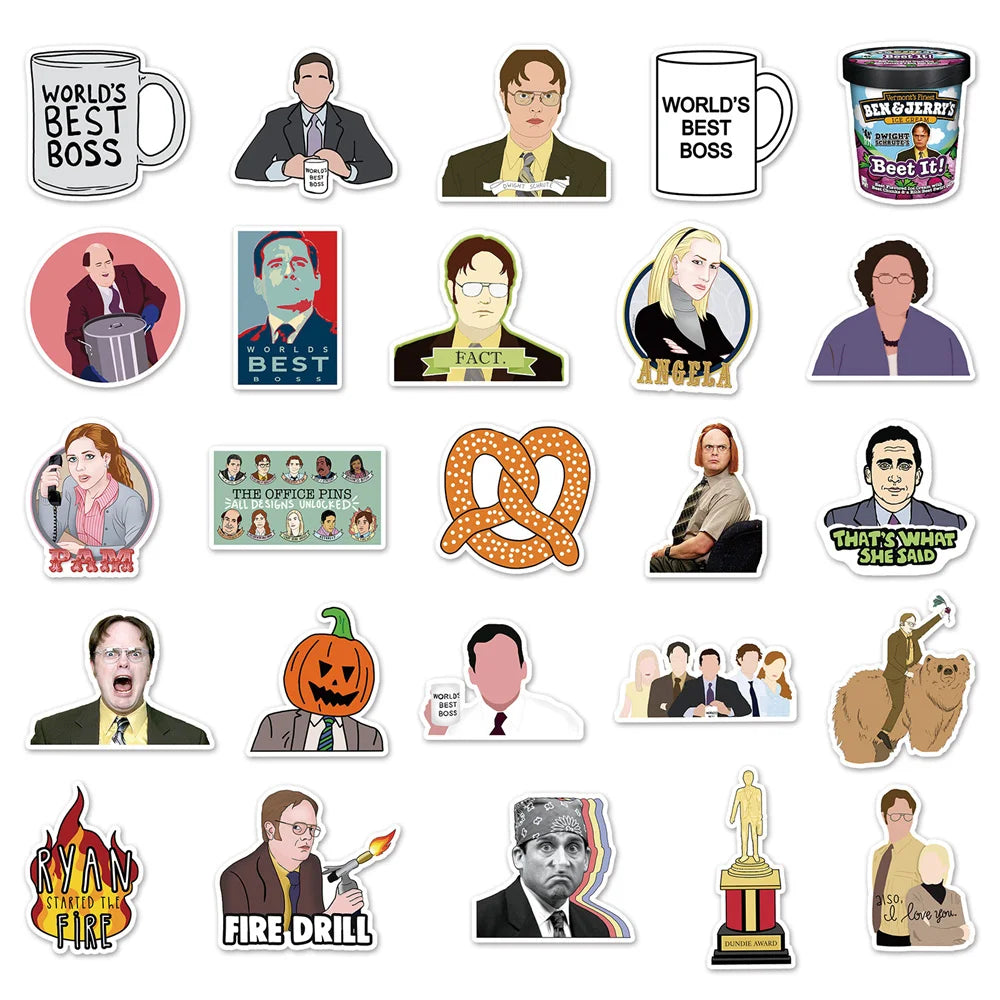 50PCS Cartoon Character Sticker Laptop Guitar Motorcycle Luggage Skateboard Bike Waterproof Sticker