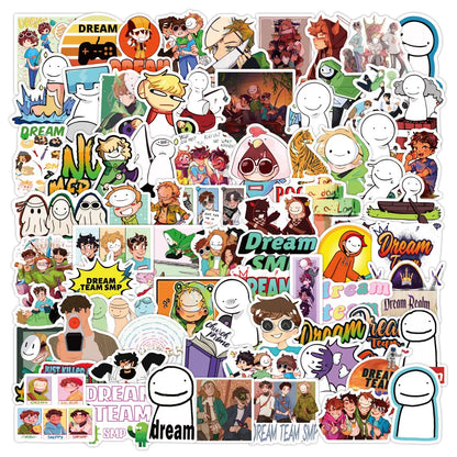 50 pieces of Cartoon Dream Smp cute graffiti stickers, personalized DIY luggage, car, laptop, refrigerator, motorcycle decorative stickers and toys