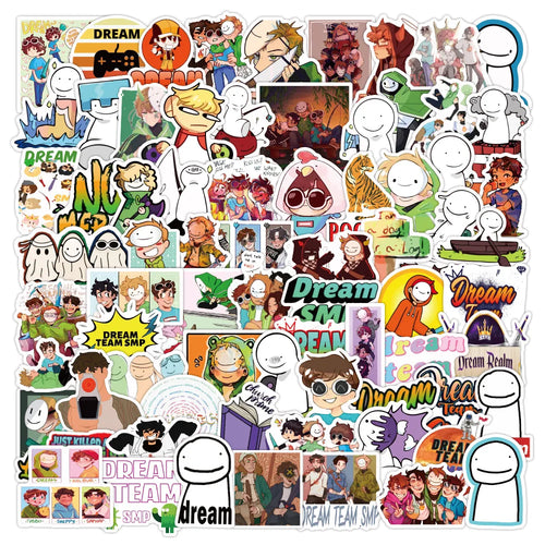 50 pieces of Cartoon Dream Smp cute graffiti stickers, personalized DIY luggage, car, laptop, refrigerator, motorcycle decorative stickers and toys