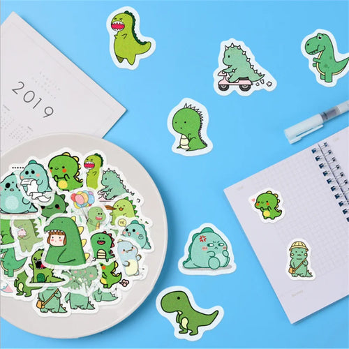 40PCS Cartoon Cute Little Dinosaur Hand Account Diary Atlas Stickers Diy Decoration and Paper Decoration Toys Wholesale