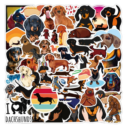 50PCS Cartoon Pet Dog Sticker Graffiti Laptop Guitar Motorcycle Luggage Skateboard Bike Waterproof Sticker