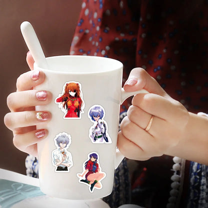 50pcs  Japanese Anime EVANGELION Stickers for Notebook Computer  Children's Wholesale of Toy Stickers