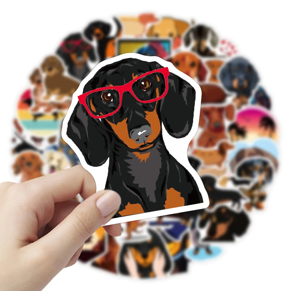 50PCS Cartoon Pet Dog Sticker Graffiti Laptop Guitar Motorcycle Luggage Skateboard Bike Waterproof Sticker