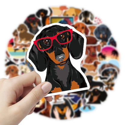 50PCS Cartoon Pet Dog Sticker Graffiti Laptop Guitar Motorcycle Luggage Skateboard Bike Waterproof Sticker