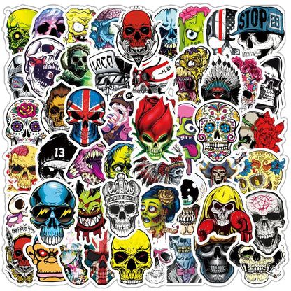 50PCS Symphony Horror Skull Personality Graffiti Sticker Skateboard Water Cup Trolley Case Waterproof Sticker