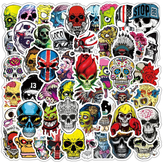 50PCS Symphony Horror Skull Personality Graffiti Sticker Skateboard Water Cup Trolley Case Waterproof Sticker