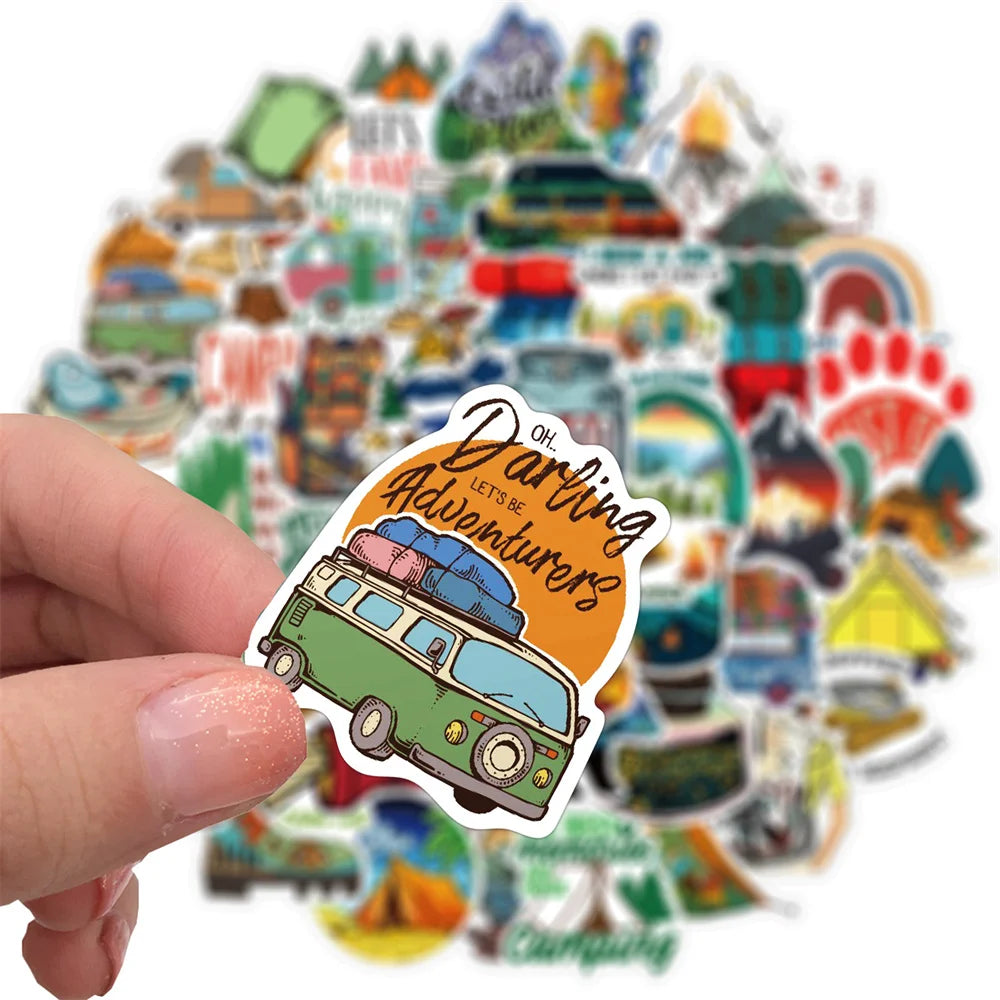 50PCS Outdoor Sports Personality Graffiti Trolley Case Scooter Refrigerator Water Cup Waterproof Child Sticker