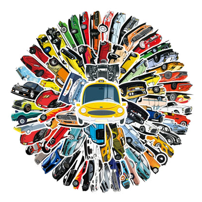 50 pieces of cartoon racing car graffiti stickers, suitable for mobile phones, notebooks, DIY laptops, refrigerators, car decorations and waterproof stickers