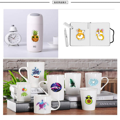 50PCS Art Illustration Popular Creative Cartoon Variety Of Fresh Decorative Style Graffiti Stickers Personality Fashion Creative DIY Exquisite Decorative Decals For Cups, Helmets, Skateboards Popular Stickers Toys