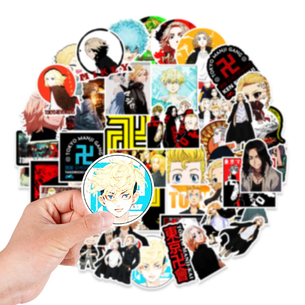 50PCS cartoon and anime Tokyo Revengers graffiti stickers, personalized decorative skateboard suitcases, mobile phones, laptops, waterproof stickers, toys