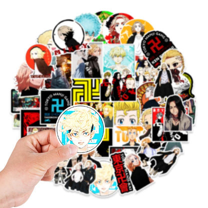 50PCS cartoon and anime Tokyo Revengers graffiti stickers, personalized decorative skateboard suitcases, mobile phones, laptops, waterproof stickers, toys
