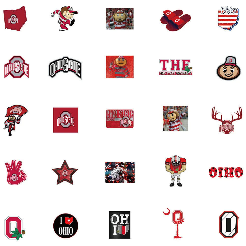 50PCS Ohio State University Personalized Decoration Graffiti Waterproof Sticker Notebook Refrigerator Skateboard