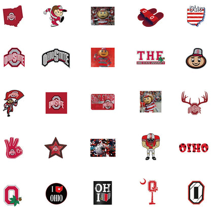 50PCS Ohio State University Personalized Decoration Graffiti Waterproof Sticker Notebook Refrigerator Skateboard