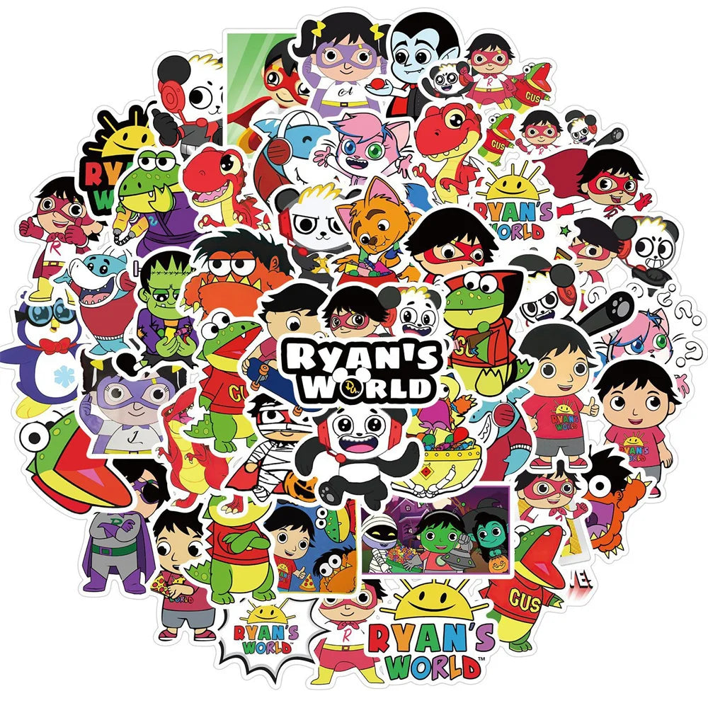 50PCS Cartoon Character World's Ryan Graffiti Waterproof Sticker Suitcase Notebook Refrigerator Skateboard Helmet