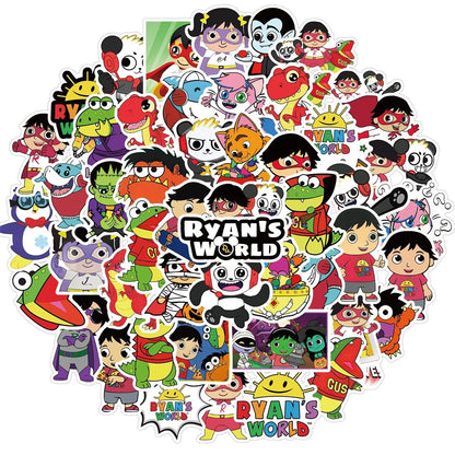 50PCS Cartoon Character World's Ryan Graffiti Waterproof Sticker Suitcase Notebook Refrigerator Skateboard Helmet
