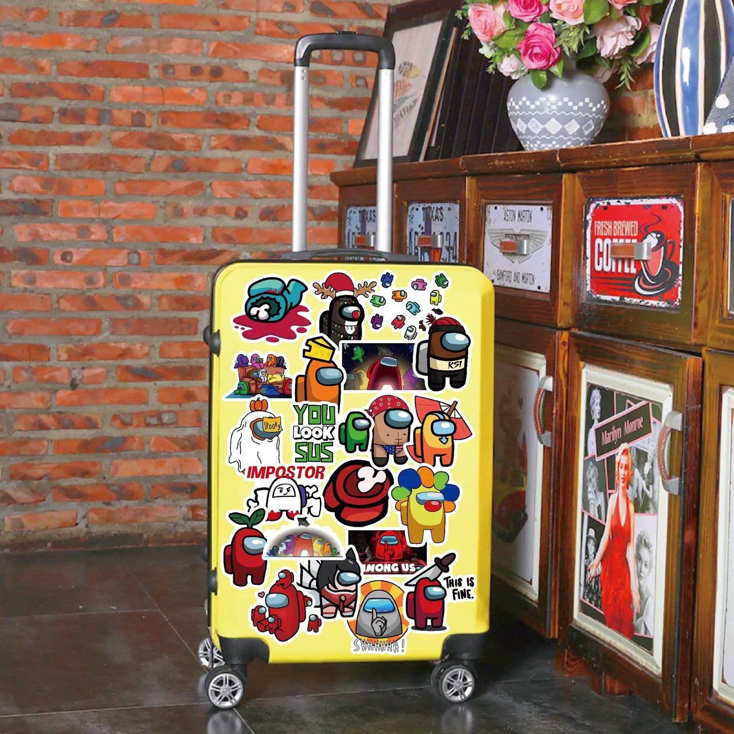 50pcs Animation Among Us Graffiti Waterproof Sticker Mobile Phone Case Guitar Notebook Refrigerator Water Cup