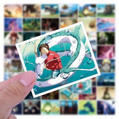 50PCS Japanese Anime Hayao Miyazaki Animation Graffiti Stickers Creative Trend Stickers Refrigerator Computer Guitar Popular Decorative Decals