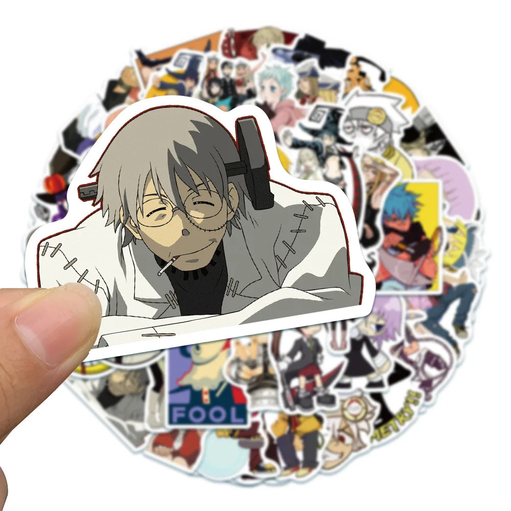 50PCS Anime Soul Eater Character Graffiti Sticker Decoration Luggage Motorcycle Case Laptop Waterproof Toy