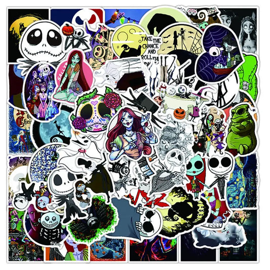 50PCS Cartoon Film and Television Christmas Fright Night Graffiti Stickers Personalized Fashion Creative Trend DIY Exquisite Decorative Decals for Cups Helmets Skateboards Popular Stickers Toys