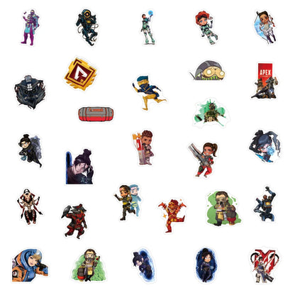 50pcs Game Apex Legends Stickers DIY Waterproof Luggage  Laptop  Guitar Car Wall Cartoon Sticker Decals Kids Toy