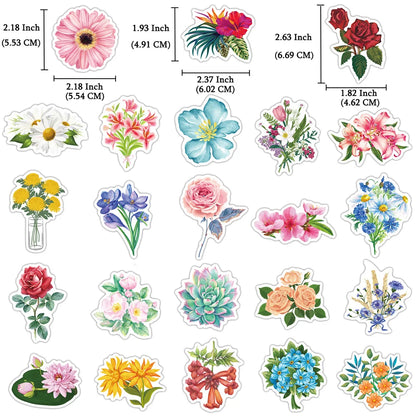 50PCS Flowers Plant Graffiti Laptop Guitar Motorcycle Luggage Skateboard Bike Waterproof Sticker